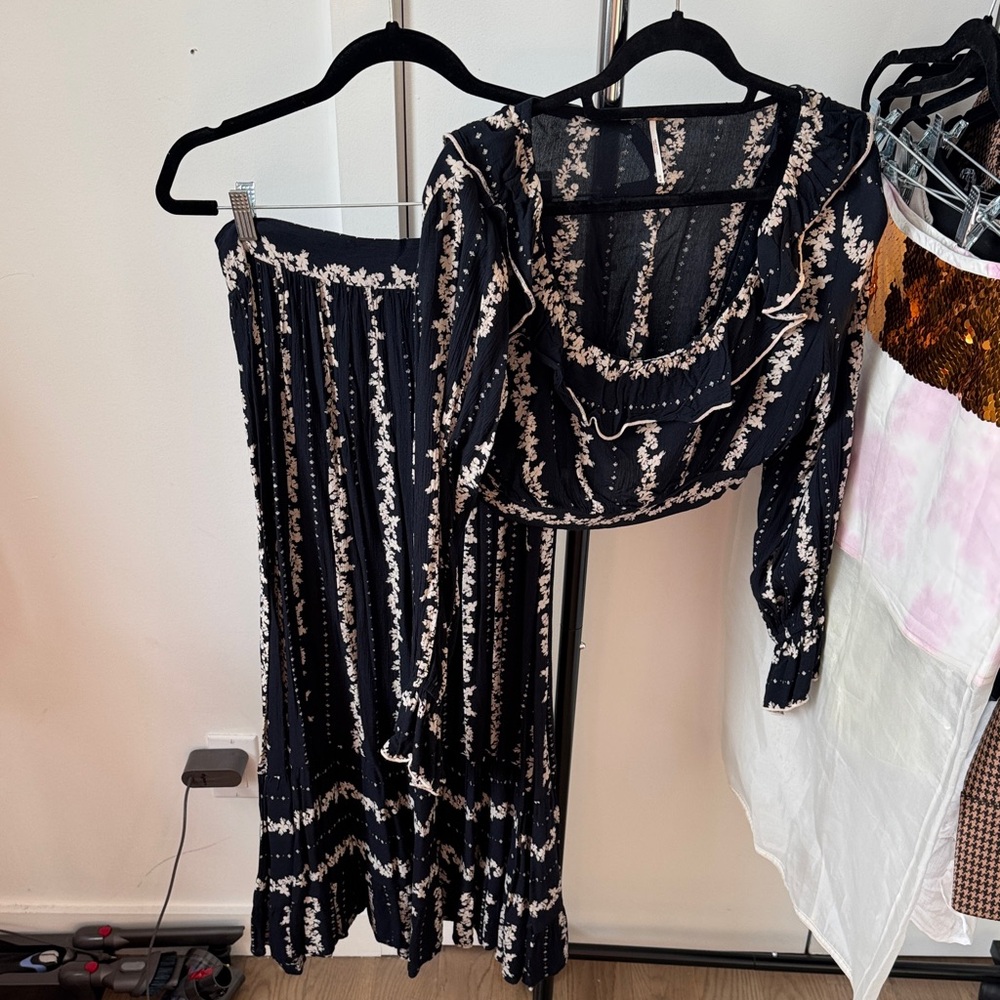 Free people crop top and midi skirt set